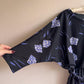 1980s Black Dress With Purple Cheetah Print (M/L)