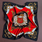 1980s Black and Red Family Crest Scarf