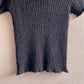 Cozy 1980s Black Short Sleeve Sweater (S/M)