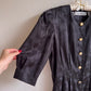 Glamorous 1980s Black Satin Dress With Pearl Buttons (M)