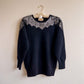 1980s Black Sweater With Silver Sequins (S/M)
