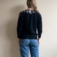 1980s Black Sweater With Silver Sequins (S/M)