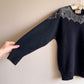 1980s Black Sweater With Silver Sequins (S/M)