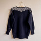 1980s Black Sweater With Silver Sequins (S/M)