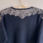 1980s Black Sweater With Silver Sequins (S/M)