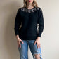 1980s Black Sweater With Silver Sequins (S/M)
