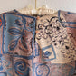 1980s Muted Blue Abstract Print Top (M/L)