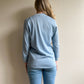 1980s Pale Blue Cardigan With White Trim (S/M)