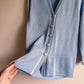 1980s Pale Blue Cardigan With White Trim (S/M)
