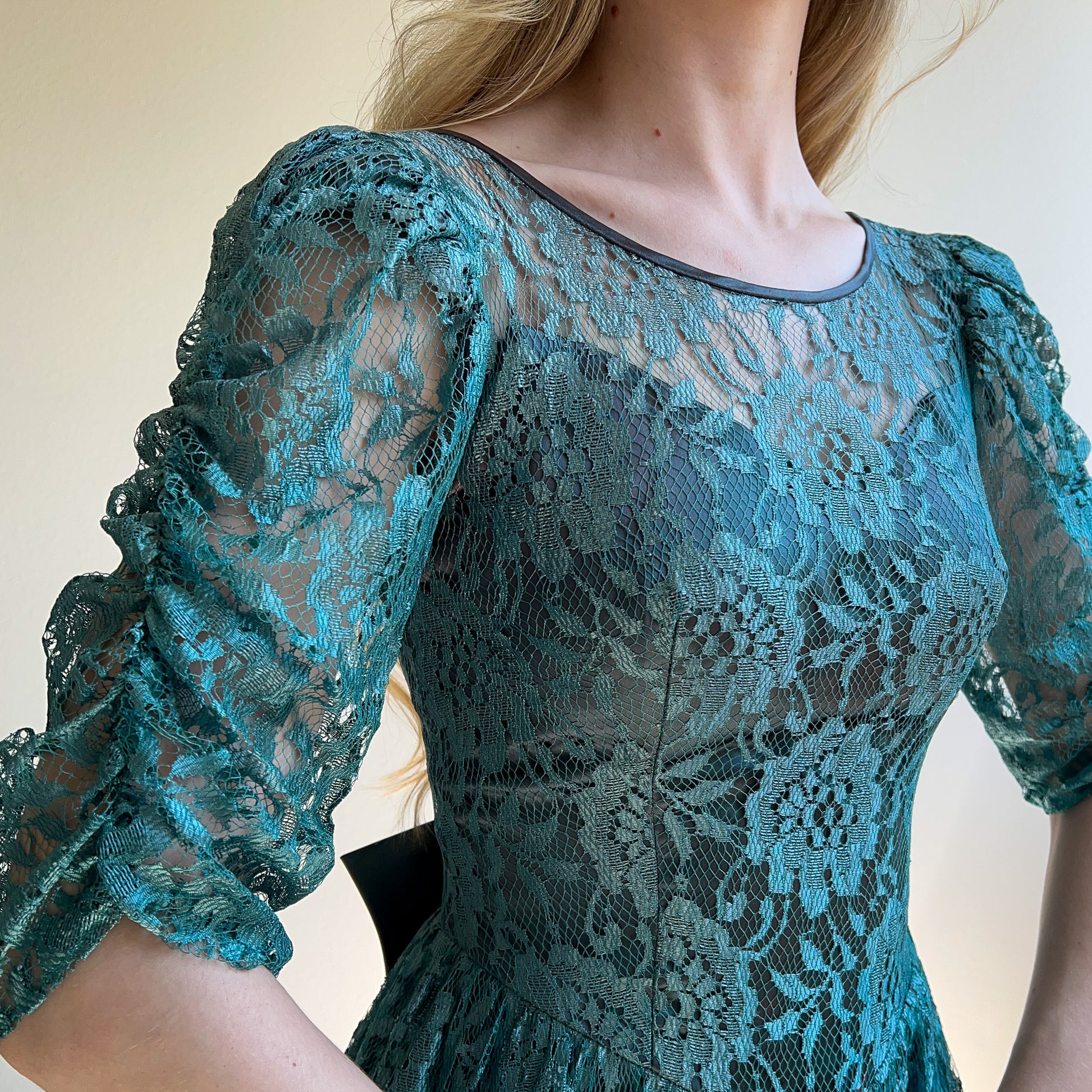 Darling 1980s Blue Lace Princess Dress (XS/S) Studio Gloria Vintage Darling 1980s Blue Lace Princess Dress (XS/S) Studio Gloria Vintage