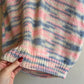 1980s Baby Pink and Blue Short Sleeve Sweater (M/L)