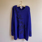 1980s Deep Blue Sweater With Black Embroidery (XXL)