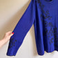 1980s Deep Blue Sweater With Black Embroidery (XXL)
