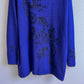 1980s Deep Blue Sweater With Black Embroidery (XXL)