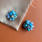 1980s Blue Variety Beads Cluster Earrings