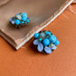 1980s Blue Variety Beads Cluster Earrings