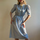 1980s Blue and White Striped Summer Dress (S/M)