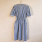 1980s Blue and White Striped Summer Dress (S/M)