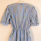 1980s Blue and White Striped Summer Dress (S/M)