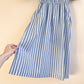 1980s Blue and White Striped Summer Dress (S/M)