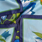 1980s Blue and Orange Tulips Scarf