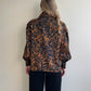 1990s Bronze and Black Animal Print Blouse (L/XL)