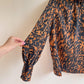 1990s Bronze and Black Animal Print Blouse (L/XL)