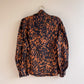 1990s Bronze and Black Animal Print Blouse (L/XL)