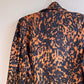 1990s Bronze and Black Animal Print Blouse (L/XL)