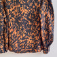 1990s Bronze and Black Animal Print Blouse (L/XL)