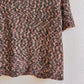 1980s Shades of Brown Knitted Short Sleeve Top (M/L)