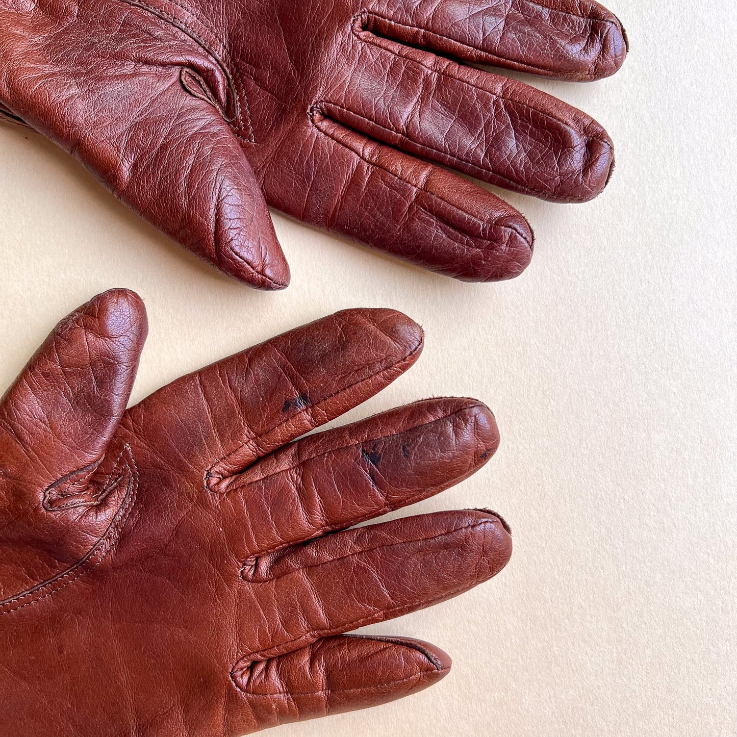 1980s Brown Gloves With Wool Lining