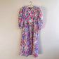 1980s Bullocks Wilshire Purple Print House Dress (S/M)