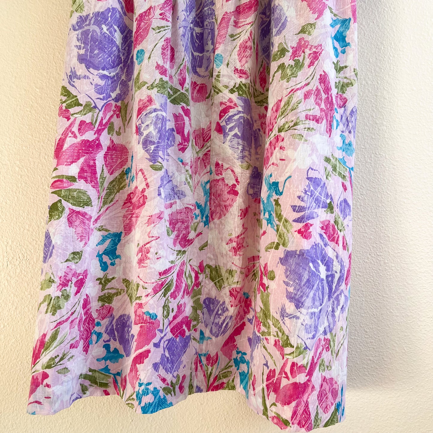 1980s Bullocks Wilshire Purple Print House Dress (S/M)
