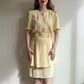 1980s Butter Yellow Rayon Belted Dress (S)