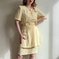 1980s Butter Yellow Rayon Belted Dress (S)