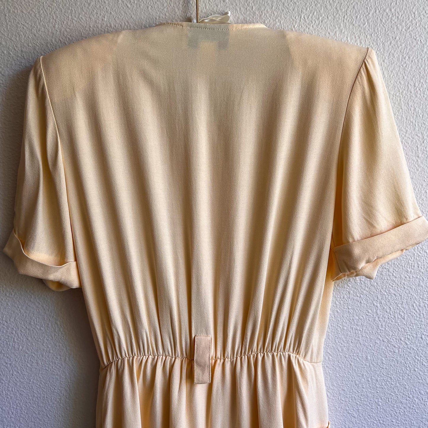 1980s Butter Yellow Rayon Belted Dress (S)