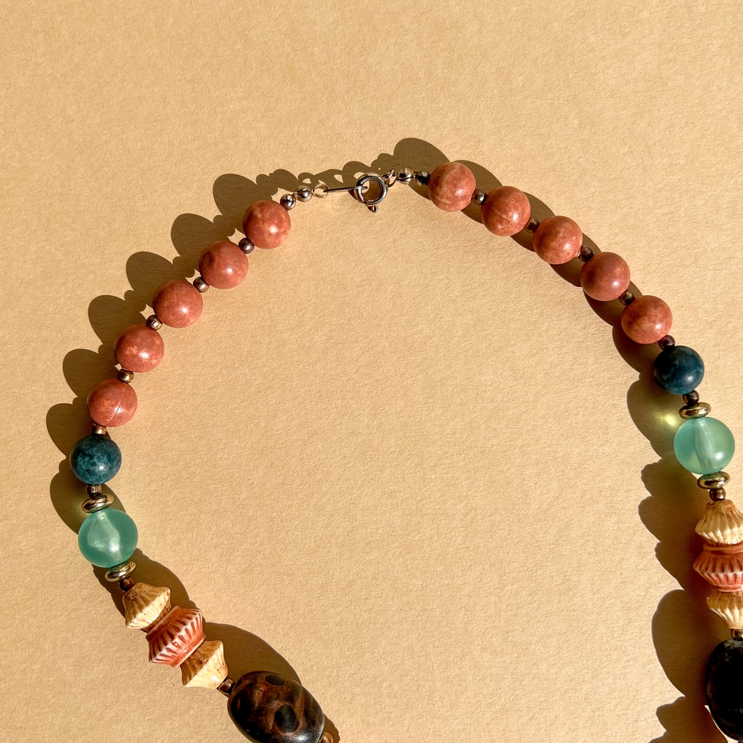 1980s Multi-Color Beads Long Necklace