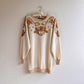 Stunning 1980s Cream Sweater With Gold Sequins (M/L)