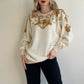 Stunning 1980s Cream Sweater With Gold Sequins (M/L)
