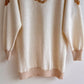 Stunning 1980s Cream Sweater With Gold Sequins (M/L)