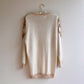 Stunning 1980s Cream Sweater With Gold Sequins (M/L)