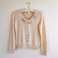 Cute 1980s Cream Sweater With Floral Appliqué (S)