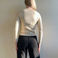 Cute 1980s Cream Sweater With Floral Appliqué (S)