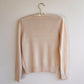 Cute 1980s Cream Sweater With Floral Appliqué (S)
