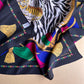 1980s Diane Von Furstenberg Zebra Print Silk Scarf