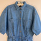 1980s Denim Buttoned Dress With Pockets (L/XL)