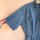 1980s Denim Buttoned Dress With Pockets (L/XL)