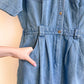 1980s Denim Buttoned Dress With Pockets (L/XL)