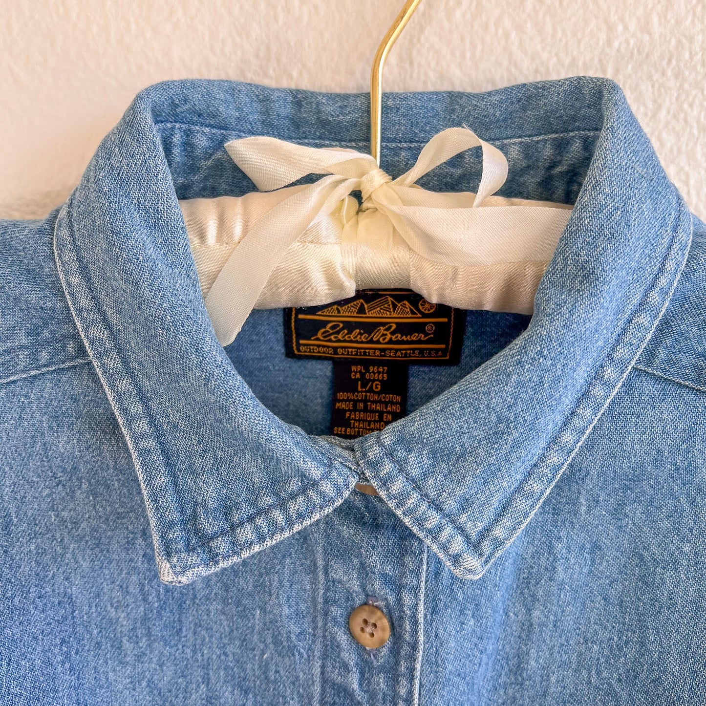 1980s Denim Buttoned Dress With Pockets (L/XL)